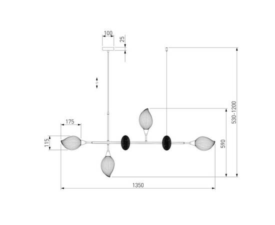 Подвесная люстра Eurosvet Sinki 30188/6 черный, изображение 2