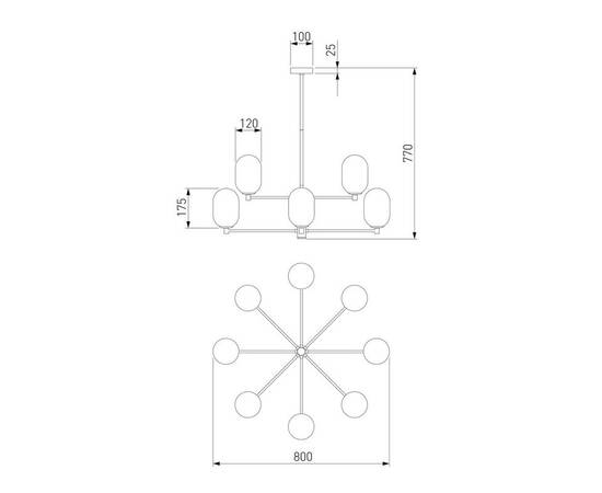 Подвесная люстра Eurosvet Loona 60161/8 латунь, изображение 2