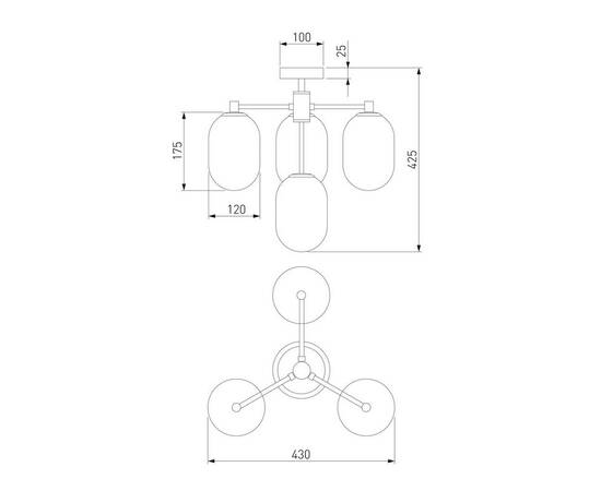 Потолочная люстра Eurosvet Loona 60161/4 латунь, изображение 2