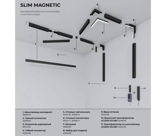 Заглушка Elektrostandard Slim Magnetic (2шт) 85134/00 a064724, изображение 3