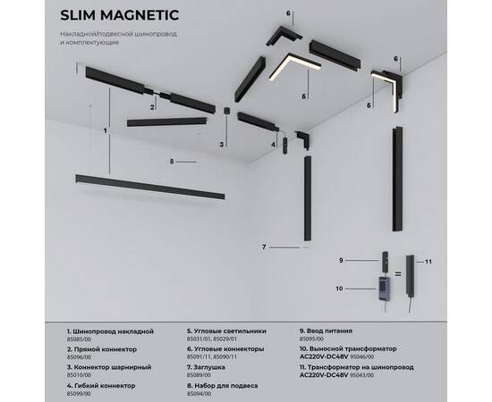 Трековый светодиодный светильник Elektrostandard Slim Magnetic 85011/01 a067378, изображение 4