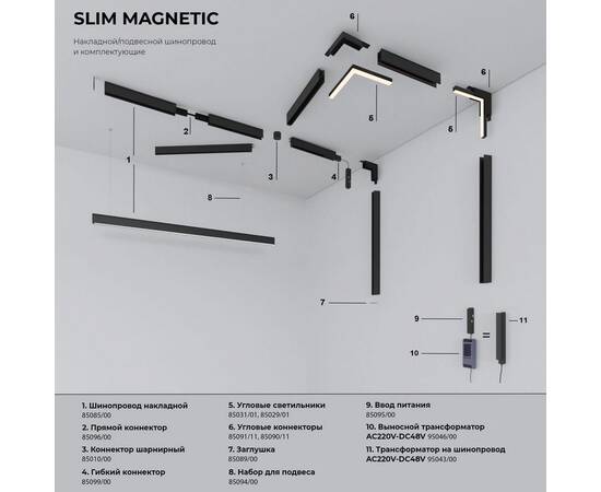 Трековый светодиодный светильник Elektrostandard Slim Magnetic 85000/01 a067372, изображение 2