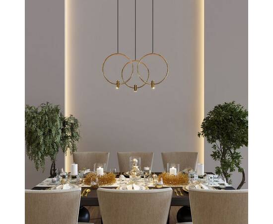 Подвесная светодиодная люстра Eurosvet Layla 50257/3 Led черный/ латунь, изображение 6