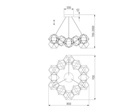 Подвесной светодиодный светильник Eurosvet Uma 90369/12 медь, изображение 2