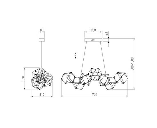 Подвесной светодиодный светильник Eurosvet Uma 90368/7 медь, изображение 2