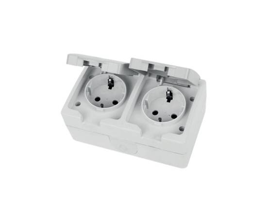 Розетка 2-местная с крышкой Stekker Велена PST16-22-54 49730