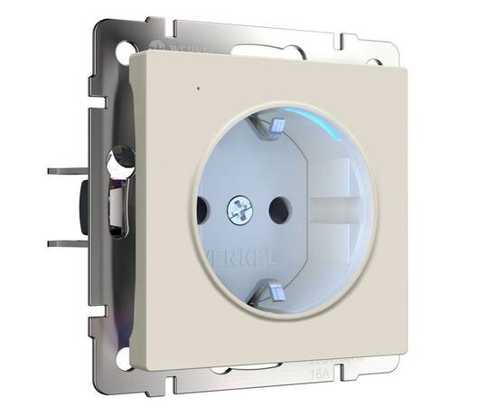 Розетка с заземлением Werkel с подсветкой айвори матовый W1171462 4690389191985