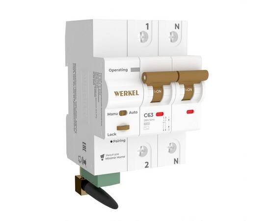Автоматический выключатель Werkel 2P 63A C 6kA W1002P6301 4690389194603