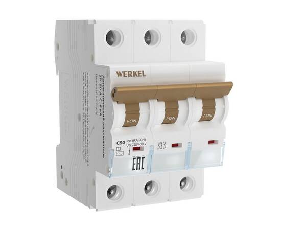 Автоматический выключатель Werkel 3P 50A C 6kA W903P506 4690389193019