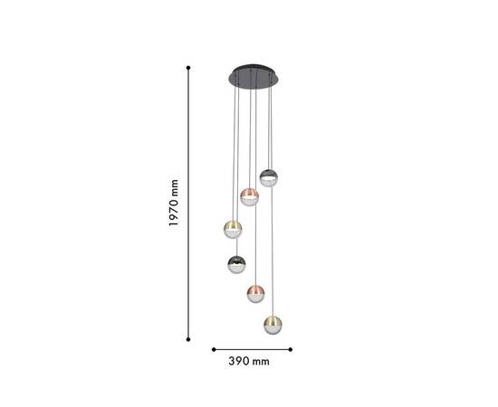 Подвесная светодиодная люстра Favourite Luna 4371-6P, изображение 2