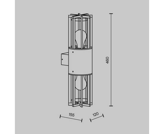 Уличный настенный светильник Maytoni Barrel O453WL-02GF, изображение 2