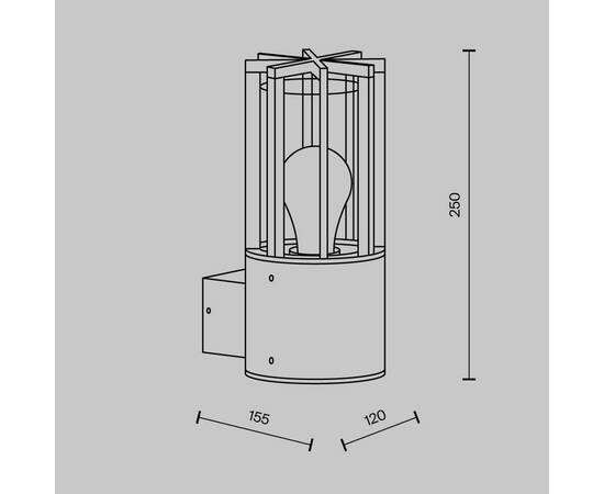 Уличный настенный светильник Maytoni Barrel O453WL-01GF, изображение 2