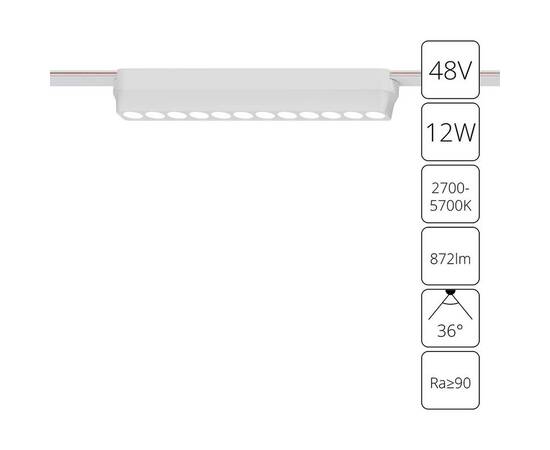 Трековый светодиодный светильник Arte Lamp Rapid A2954PL-1WH