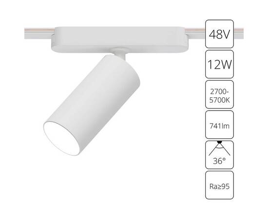 Трековый светодиодный светильник Arte Lamp Rapid A2958PL-1WH
