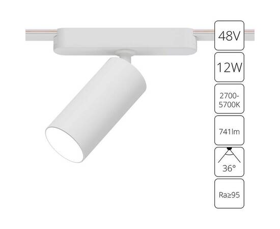 Трековый светодиодный светильник Arte Lamp Rapid A2958PL-1WH, изображение 2