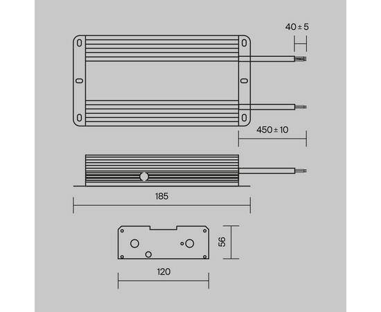 Блок питания Maytoni Magnetic track system 48V 480W IP67 10A PSL008-480W-48V-IP67, изображение 2