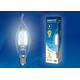 Лампа светодиодная филаментная (UL-00002229) Uniel E14 6W 4000K прозрачная LED-CW35-6W/NW/E14/CL GLA, изображение 2