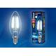 Лампа светодиодная филаментная (UL-00001372) Uniel E27 8W 4000K прозрачная LED-A60-8W/NW/E27/CL PLS0, изображение 2
