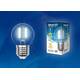 Лампа светодиодная филаментная (UL-00002208) Uniel E27 6W 4000K прозрачная LED-G45-6W/NW/E27/CL GLA0, изображение 2