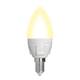 Лампа светодиодная диммируемая (UL-00004296) Uniel E14 7W 3000K матовая LED-C37 7W/3000K/E14/FR/DIM