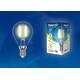 Лампа светодиодная филаментная (UL-00003250) Uniel E14 7,5W 3000K прозрачная LED-G45-7,5W/WW/E14/CL, изображение 4