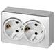 Розетка двойная с заземлением Эра 11-2205-03 Б0063046