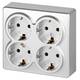 Розетка четырехместная с заземлением со шторками Эра 11-2211-03 Б0063022