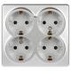 Розетка четырехместная с заземлением со шторками Эра 11-2211-03 Б0063022, изображение 2