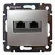 Розетка компьютерная 2хRJ45 Legrand Valena 6 кат UTP с захватами алюминий 770247