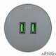 Трековая розетка Arte Milano Am-track-sockets 380011TS/USBx2 Grey, изображение 3