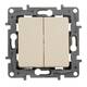 Выключатель двухклавишный Legrand Etika 10A 250V слоновая кость 672302, изображение 2