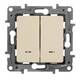 Выключатель двухклавишный Legrand Etika 10A 250V с подсветкой слоновая кость 672304, изображение 3