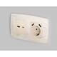 Лицевая панель для розетки с/з со шторками 2USB A+A Ambrella Volt Omega OP3090, изображение 2