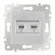 Розетка телефонная RJ11 + компьютерная RJ45 Arte Milano 203.44-1.silver, изображение 3