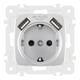 Розетка с заземлением, шторками + 2 USB Arte Milano 205.47-1.silver, изображение 4