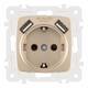 Розетка с заземлением, шторками + 2 USB Arte Milano 205.47-1.shampan, изображение 4