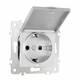Розетка с заземлением, шторками и защитной крышкой Arte Milano 203.41-1.silver, изображение 6