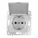 Розетка с заземлением, шторками и защитной крышкой Arte Milano 203.41-1.silver, изображение 7