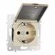 Розетка с заземлением, шторками и защитной крышкой Arte Milano 203.41-1.shampan, изображение 6