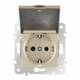 Розетка с заземлением, шторками и защитной крышкой Arte Milano 203.41-1.shampan, изображение 7
