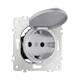 Розетка с заземлением, шторками и защитной крышкой Arte Milano 202.41-1.silver, изображение 7