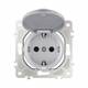 Розетка с заземлением, шторками и защитной крышкой Arte Milano 202.41-1.silver, изображение 8