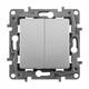 Переключатель двухклавишный Legrand Etika 10A 250V алюминий 672412, изображение 3