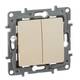 Переключатель двухклавишный Legrand Etika 10A 250V слоновая кость 672312