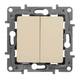 Переключатель двухклавишный Legrand Etika 10A 250V слоновая кость 672312, изображение 3