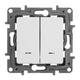 Переключатель двухклавишный Legrand Etika 10A 250V с подсветкой белый 672216, изображение 2
