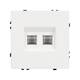 Механизм сдвоенной компьютерной розетки Arlight SCT-NOBE-MPC2-SFPL-WH (RJ-45, CAT6) 054312, изображение 2
