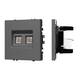 Механизм сдвоенной компьютерной розетки Arlight SCT-NOBE-MPC2-SFPL-GR (RJ-45, CAT6) 054315