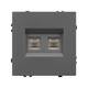 Механизм сдвоенной компьютерной розетки Arlight SCT-NOBE-MPC2-SFPL-GR (RJ-45, CAT6) 054315, изображение 2