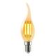 Лампа светодиодная филаментная Volpe E14 5W Свеча на ветру янтарная LED-CW35-5W/AMBER/E14/VLF UL-000